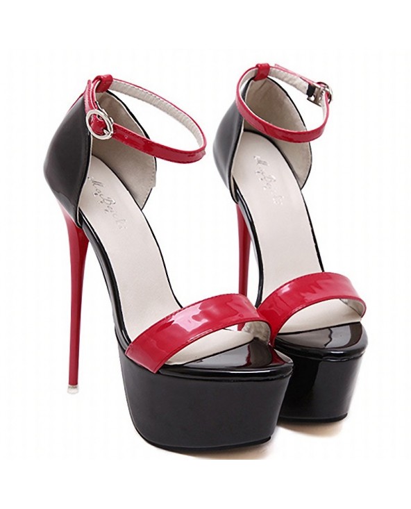 Women's Platform Ankle Strap Heels CQS916456112 Size 4 Color Black ...