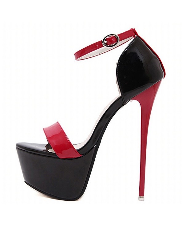 Women's Platform Ankle Strap Heels CQS916456112 Size 4 Color Black ...