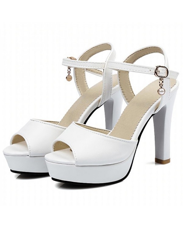 Women's Wide Heel Platform Style Open Top Shoe XRI916441144 Size 4 ...